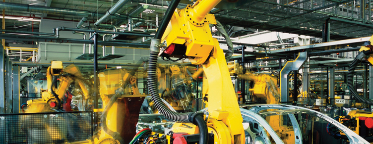 Car production line robotic arm